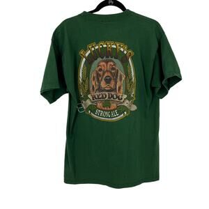 Vintage‎ T-shirt Lucky's Red Dog Strong Ale Limerick Ireland 100% Cotton Medium
